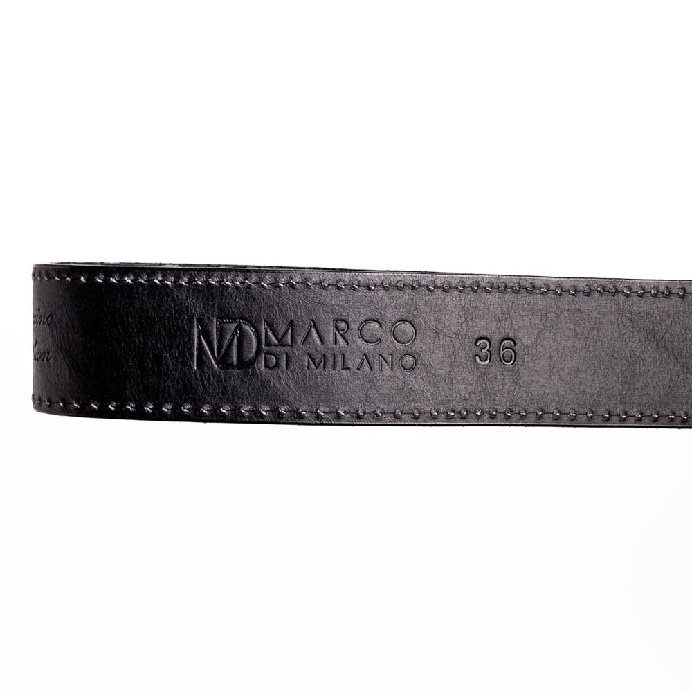 Marco Di Milano Arkansas Black Leather Belt Shoe
