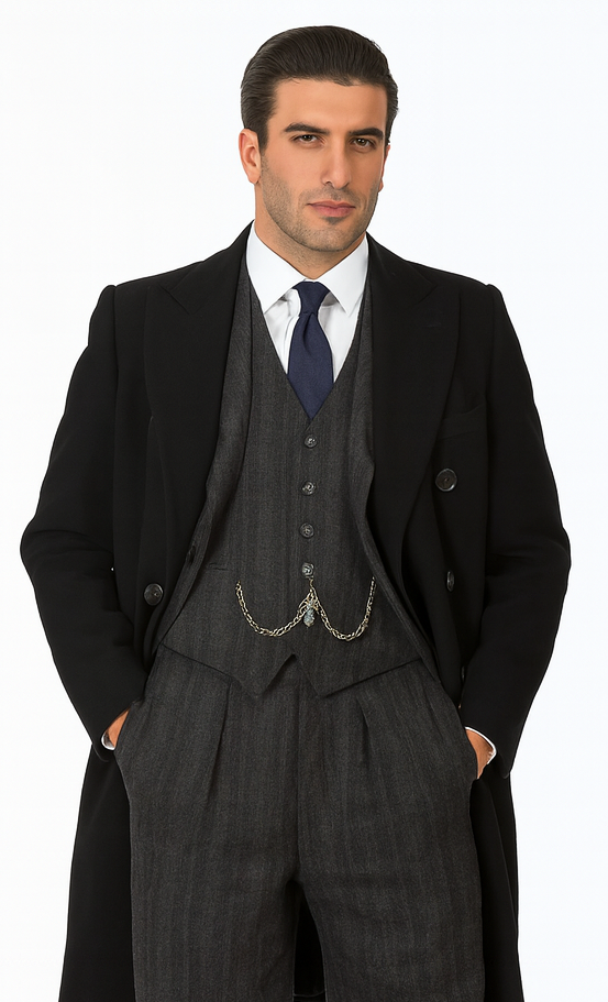 Gray Two Flap Front Pockets Peaky Blinders Suits Custom (Peaky Blinder Custome) main image 1