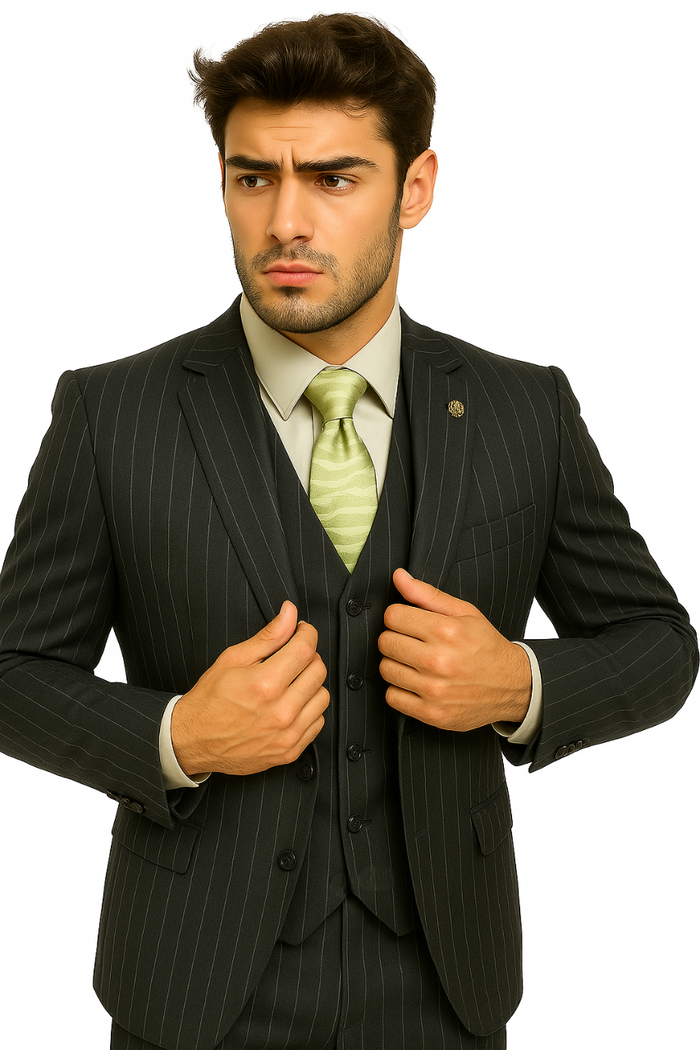 mens-gangster-pinstripe-2-button-double-breasted-vest-suit-in-hunter-or-burgundy Modern Fit