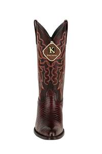 Mens King Exotic Teju Lizard Western Boots Black Cherry (4980718)
