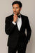 Men'S Shiny 2 Buttons Notch Collar Floral Paisley Formal Black Blazer