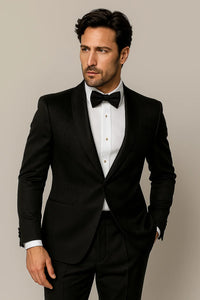 Men'S Shiny 2 Buttons Notch Collar Floral Paisley Formal Black Blazer