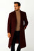 Stylish Classic Men's Overcoat CoCo denim Men's Dress Coat Dark Brown In Long Men's Dress Topcoat -  Winter coat