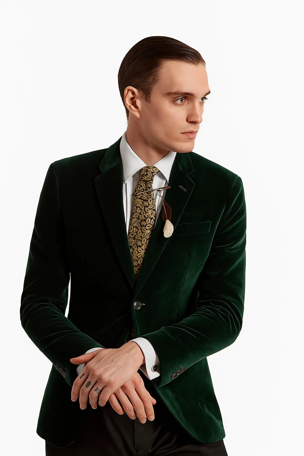 Men's Forest Velvet Tuxedo velour Men's blazer Jacket - Image 2