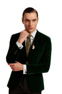 Men's Forest Velvet Tuxedo velour Men's blazer Jacket
