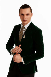 Men's Forest Velvet Tuxedo velour Men's blazer Jacket - Image 4