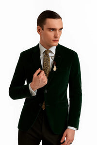 Men's Forest Velvet Tuxedo velour Men's blazer Jacket