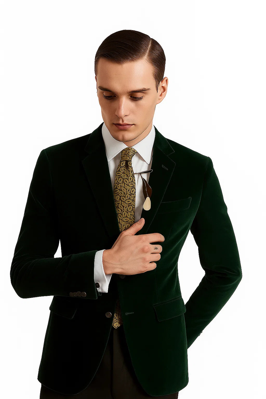 Men's Forest Velvet Tuxedo velour Men's blazer Jacket - Image 8