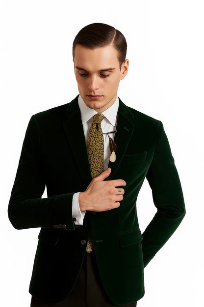 Men's Forest Velvet Tuxedo velour Men's blazer Jacket - Image 8
