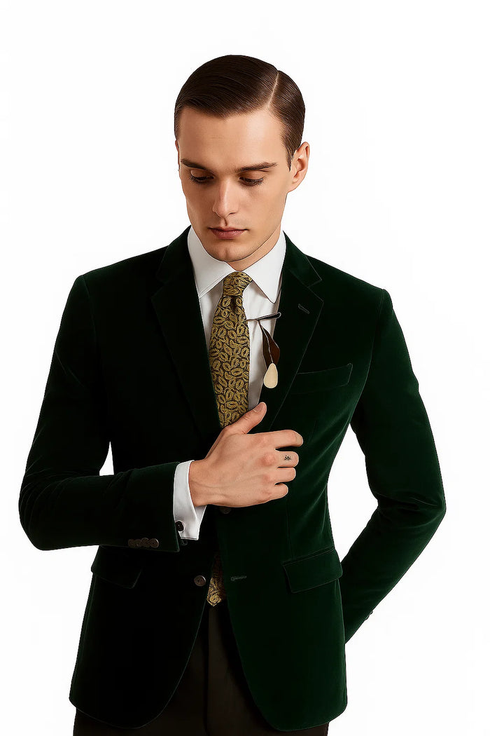 Men's Forest Velvet Tuxedo velour Men's blazer Jacket - Image 8