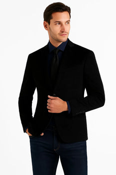 Black Velvet Blazer - Paisley Sport Coat - Slim Fit - Image 3