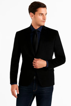 Black Velvet Blazer - Paisley Sport Coat - Slim Fit - Image 8