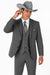 2 Button Trim Cowboy Tuxedo in Grey Cowboy Suit - Country Wedding Suits