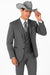 2 Button Trim Cowboy Tuxedo in Grey Cowboy Suit - Country Wedding Suits