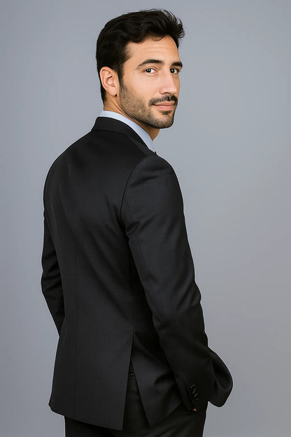 Authentic Mantoni Brand Men's Black 2-button Suit - High End Suits - High Quality Suits - Image 2