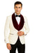 Mens Vested Designer Wide Velvet Wedding Tuxedo in Ivory