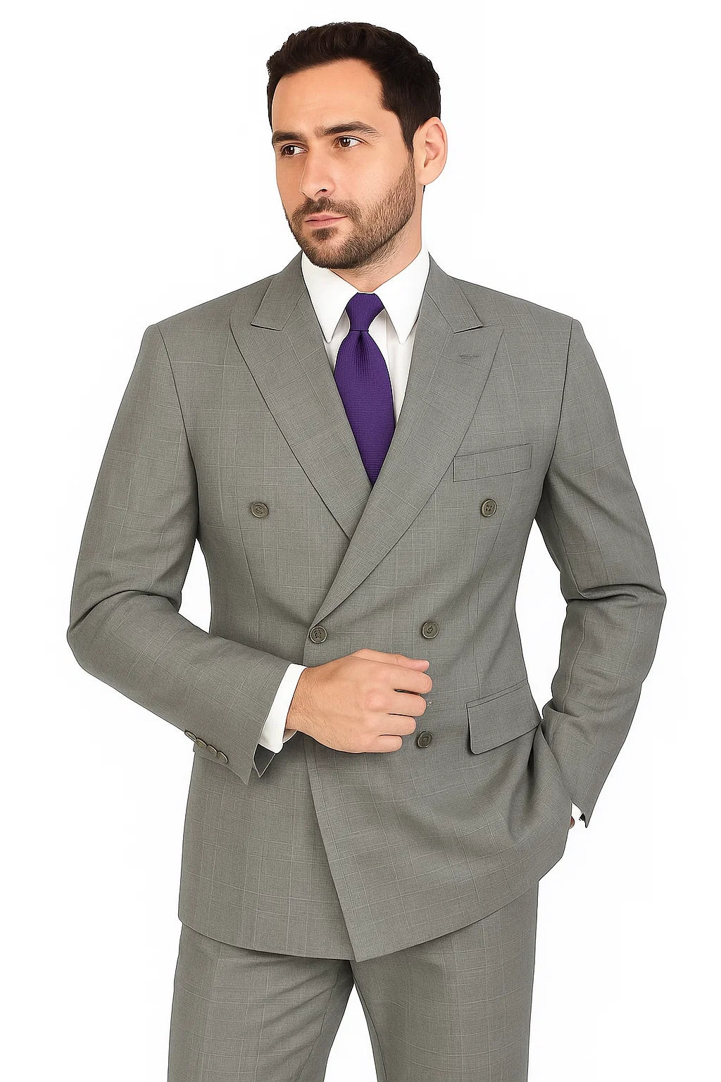 Cheap Plus Size Mens Grey Suit For Big Men Online - Big and Tall Sizes - Image 3