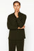 Mens Two Piece Walking Suit Solid Bend Collar Olive