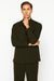Mens Two Piece Walking Suit Solid Bend Collar Olive