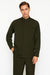 Mens Two Piece Walking Suit Solid Bend Collar Olive