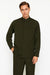 Mens Two Piece Walking Suit Solid Bend Collar Olive