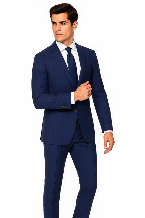 Renoir Marino Slim Fit Suit Style# Plaid Suit - Checkered Suit - Business Suit
