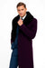 Purple Overcoat ~ Long Men's Dress Topcoat -  Winter coat With Fur Collar in and Fabric