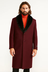 Men's Dark Burgundy ~ Wine ~ Maroon Big And Tall  Overcoat