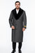 Men's Grey Full Length Wool Dress Top Coat / Overcoat