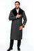 Men's Grey Full Length Wool Dress Top Coat / Overcoat