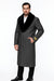 Men's Grey Full Length Wool Dress Top Coat / Overcoat