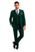 Mens Forest Green 3 Piece 2 Button Slim Fit Suit