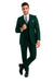 Mens Forest Green 3 Piece 2 Button Slim Fit Suit