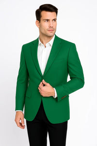 Augusta Green Blazer Men'S Classic Brass Buttons Blazer Sport Jacket