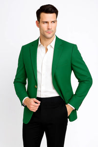 Augusta Green Blazer Men'S Classic Brass Buttons Blazer Sport Jacket