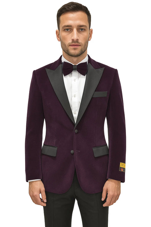 Men's  Peak Lapel Eggplant Two Button Men's Fancy Prom Outfit ~ Wedding Blaze