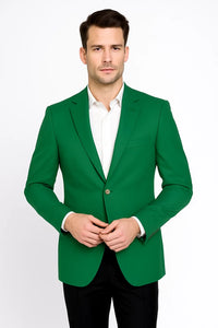 Augusta Green Blazer Men'S Classic Brass Buttons Blazer Sport Jacket