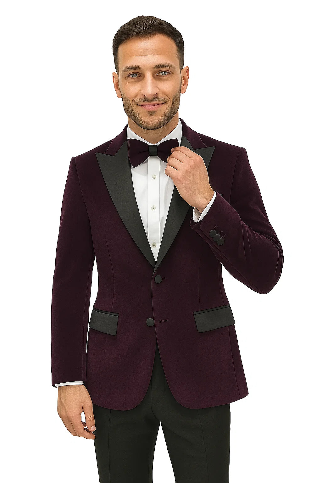 Men's  Peak Lapel Eggplant Two Button Men's Fancy Prom Outfit ~ Wedding Blaze - Image 8
