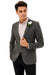 Mens Blazer Tweed Blazer Herringbone Blazer - Z-Gray