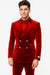 Velvet Suits - Double Breasted Suits - Slim Fit Suit Burgundy