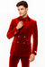 Velvet Suits - Double Breasted Suits - Slim Fit Suit Burgundy