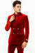 Velvet Suits - Double Breasted Suits - Slim Fit Suit Burgundy