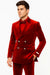 Velvet Suits - Double Breasted Suits - Slim Fit Suit Burgundy
