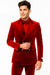 Velvet Suits - Double Breasted Suits - Slim Fit Suit Burgundy