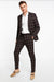 Black Plaid Suit - Black and Bold White Windowpane Suit - 2 Button Suit