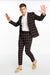 Black Plaid Suit - Black and Bold White Windowpane Suit - 2 Button Suit