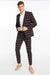 Black Plaid Suit - Black and Bold White Windowpane Suit - 2 Button Suit