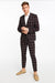 Black Plaid Suit - Black and Bold White Windowpane Suit - 2 Button Suit