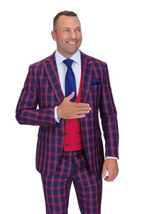 Statement Men's 3-Piece Modern Fit Suit – 100% Wool with Bold Scoop Vest