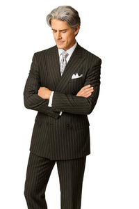 Chalk Bold Pinstripe Double Breasted 6 on 2 Super 120's poly~rayon N